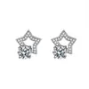 Pendientes de Estrella de Cinco Puntas de Moissanita Moda de Comercio Electrónico Transfronteriza Lujo Accesible Color Verde Rojo Champaña Azul Marino Pendientes de Estrella de Diamante Coloridos