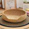 Nido Universal de Junco para Gatos de Cuatro Estaciones Resistente a la Suciedad Tejido a Mano Nido para Perro Mascota Cojín Redondo Tabla Rascadora para Gatos Suministros para Gatos