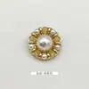Botón Exquisito Forma de Flor de Metal Incrustado con Perlas y Pedrería Botones Decorativos para Abrigo de Lana Gabardina Chaqueta de Traje Estilo Pequeño Chanel