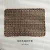 Manteles individuales tejidos de color café retro, creando un ambiente de estilo francés con borlas, resistentes al calor y estéticamente agradables, perfectos para decorar cafeterías y pastelerías