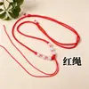 Collar de cuerda de 8 cuentas ajustable, tejido a mano, accesorio para hombre y mujer, cordón colgante para el cuello, cuerda de jade rojo