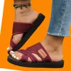Pantuflas Video Real Comercio Exterior talla extra Mujer Europeas y Americanas Planas Casuales Punta Abierta Zapatos de Playa Sandalias Zapatos de Mujer Zapatos Talla Grande 3