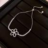 Pulsera Ajustable de Diamante Ovalado de Zirconia Chapada en Oro Real de Lujo Ligero Pulsera de Moda de Alto Sentido Pulsera Comodín para el Día a Día