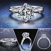 Anel Diamante Alto Carbono Oito Corações e Oito Flechas para Mulheres, Anel de Casamento Simples de Um Quilate com Seis Garras, Anel de Diamante, Anel Livre de Níquel e Cádmio