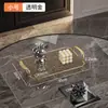 Bandeja de Jantar Estilo Luxo Leve, Bandeja Transparente para Festa com Alça, Bandeja de Alta Qualidade para Casa e Restaurante, Bandeja Resistente a Quedas para Armazenamento de Copos