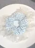 Elástico de Cabelo Scrunchie Listrado com Renda Estilo Coreano para Mulheres, Acessório de Cabelo Suave e Elegante, Elástico de Cabelo Scrunchie Estilo Coreano