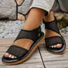 Comercio electrónico transfronterizo, talla grande, nueva colección de verano 2026, sandalias casuales de malla con suela plana y tiras elásticas, diseñadas para uso en exteriores, sandalias de playa para mujer