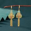Pendientes de borla Xiangyun con esmalte chino, estilo nacional retro original, nuevos y huecos, con temperamento femenino, joyería para las orejas a la moda que combina con todo