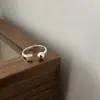 Anillo de Plata de Ley S925 Estilo Simple para Mujer, No se Desvanece, Lujo Accesible, Versátil, de Nicho, Gama Alta, Joyería de Mano Nueva Abierta