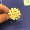Oro de arena de Vietnam Moda Femenina anillo grande abierto cobre chapado en oro flor grande anillo de mujer joyería de boda venta al por mayor