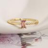 Aogu Anillo Abierto Geométrico de Zirconia Elegante y de Moda Francesa para Mujer Lujo Accesible Elegante Anillo de Gama Alta Suministro Transfronterizo