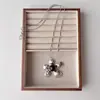 Collar Colgante de Flor de Plata Retro Coreano para Mujer Cadena Larga Exagerada Estilo Ins Accesorios Personalizados