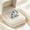 Anillo Triangular con Circonita Totalmente Incrustada Estilo Europeo y Americano Ziyu para Mujer, Anillos de Pareja Chapados en Oro y Chapados en Plata, Regalo de Cumpleaños, Joyería de Lujo Ligero