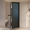 Dreamgoo Puerta Ultraestrecha para Baño, Puerta de WC, Puerta de Baño/Aseo de Aleación de Titanio y Magnesio con Vidrio Arenado de Aceite de Ceniza, Venta Directa de Fábrica