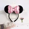 Diadema Linda para Fiesta Show Diadema Mickey Minnie Diadema Mickey Mouse Lazo DY Orejas Negras Diadema Accesorios para el Cabello de Navidad
