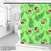 Bestseller transfronterizo de Amazon: Cortina de ducha verde del Grinch, cortina de ducha impermeable de pongee con estampado digital de dibujos animados