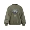 Sudadera con capucha Lavada Americana Flor Frita para Hombre Holgada Cuello Redondo Sin Capucha Personaje Protección contra el Frío Casual Retro Sudadera Primavera y Otoño