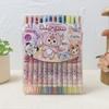 Crayones giratorios de tela de dibujos animados estilo japonés para dibujo infantil, plumas de colores, 12 colores, no manchan, portátiles, grafitis, pasteles al óleo
