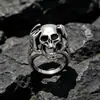 Anillo de calavera dominante de acero inoxidable Anillo Ghost Punk retro para hombre Joyería de acero titanio SA390