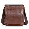 Bolsa de Ombro Masculina Transfronteiriça em Couro Genuíno, Bolsa Transversal Masculina em Couro Bovino, Bolsa de Ombro para Negócios, Bolsa de Ombro Masculina