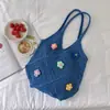 Bolso de punto rojo estilo coreano para salidas festivas, bolso de hombro de punto casual para la playa del verano 2026