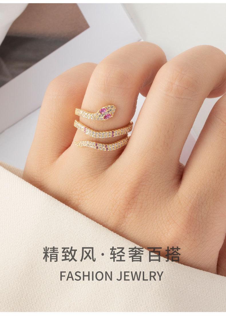 时尚高级感蛇形开口戒指小众设计轻奢个性动物食指戒i
