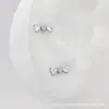 Pendientes de Corazón de Titanio F136 de Tres Eslabones Incrustados con Circonitas Clavos para Hélice de Oreja Aleación de Titanio G23 Joyería para Piercings Clavos para Cóclea