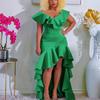 Fuente Transfronteriza Africana 2023 Nuevo Vestido de Noche de Estilo Suelto de Color Sólido Vestido Largo Ajustado para Transfronterizo