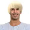 Peruca Nova de Cabeça de Cogumelo para Homens 2025 Exportação Europeia e Americana Moda Fofa Natural Cabelo Curto Fibra Química Touca Completa