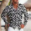 Camisa Masculina com Estampa de Leopardo de Manga Longa para Festas e Vida Noturna Design Animal Print Ousado Leve e Durável