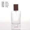 Garrafas de perfume de vidro transparente para atacado 30ml 100ml quadradas frascos vazios para amostras cosméticas frascos com borrifador de névoa fina