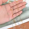 Cadena de estrella de cinco puntas de acero inoxidable que conserva el color de 1 metro cadena de estrella de cinco puntas semiacabada para hacer collares DIY pulseras joyería