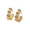 Venta Caliente Transfronteriza Pendientes de Cobre de Gama Alta Ecológicos Pendientes Tachonados con Pedrería Aros para Orejas Versión Alta Temperamento Personalidad Adornos para Orejas