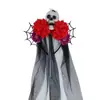 Tocado de Disfraz de Novia Fantasma para Halloween Velos con Patrones Oscuros de Araña y Calavera Atrezzo Fotográfico para el Día de Muertos para Mujeres