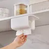 Caja de almacenamiento de pañuelos sin perforación, nueva caja de pañuelos para inodoro, caja de pañuelos de pared para uso doméstico para sala de estar y baño