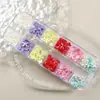 12 Rejillas Joyería para Uñas Resina Pequeña Fresca Mezclada Flor de Cinco Pétalos Color Caramelo Macarrón Flor Joyería Estéreo para Uñas