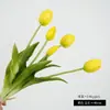 Tulipanes simulados de goma blanda de 5 cabezas para decoración del hogar, flores artificiales para ramos de boda, ramos de tulipanes simulados, flores artificiales