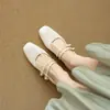 Zapatos de Salón Individuales Pequeños Elegantes y Suaves con Tacón Grueso de 3.5, Estilo Nuevo de Primavera Tacones Altos de Punta Cuadrada, Zapatos Mary Jane Versátiles con Tacón Grueso