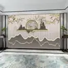 Nuevo papel tapiz de flores y pájaros del paisaje chino atmósfera de lujo ligero sala de estar pared de fondo de TV papel tapiz hotel sala de té decoración tela de pared