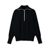 Ropa de Mujer Transfronteriza AliExpress 2026 Moda Estilo Europeo y Americano Holgada Bloque de Color Adorno Cuello Alto Prendas de Punto Mujer G866928