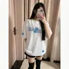 Camiseta Pesada Estampa de Leopardo Vintage Bordado de Patas de Gato Verão 2026 Novo Estilo Gola Redonda Manga Curta Estilo Americano