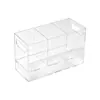 Caja de almacenamiento de acrílico para utensilios de cocina transfronteriza, caja de almacenamiento transparente de escritorio con múltiples compartimentos para palillos y servilletas, caja de exhibición, personalizable