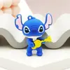 Llavero Colgante Creativo de Patineta Banana Stitch Material de Goma Suave Accesorios para Bolsas Muñeco Azul de Guitarra