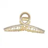 Pinza Grande de Metal Elegante Perla para Mujer con Cabello Roto en la Parte Posterior de la Cabeza Pinza Coreana para Cola de Caballo Horquilla Accesorios para el Cabello de Adulto