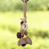 Sinos de Vento de Casca de Fruta Natural, Chaveiros Tecidos à Mão, Pingentes para Celular, Presentes Criativos para Amigos, Pequenos Pingentes Decorativos