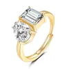 Anillo de Plata de Ley S925 con Moissanita Brillante, Planeta Giratorio en Órbita, Anillo de Alta Gama para Mujer, Venta al por Mayor de Fábrica