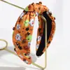 Diadema Personalizada de Halloween Transfronteriza Calabaza Fantasma Sombrero de Bruja Diadema Ancha Nudada Accesorios para el Cabello para Salir