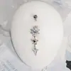Colgante de Flor Anillo para Ombligo de Acero Inoxidable Moda Europea y Americana Anillo para Ombligo de Aleación de Titanio Cobre Incrustado Circonita Joyería para Ombligo Joyería para Piercings