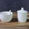 Tigela com Tampa para Chá em Porcelana Óssea de Chaoshan, Tigela com Tampa Ultramini, Conjunto de Tigelas Três Talentos com 60 Peças, Tamanhos Grande, Médio e Pequeno, Tigela com Tampa Mini Branca Atacado