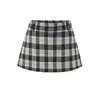 Falda a cuadros retro sexy de cintura baja estilo A para mujer Otoño e Invierno Nueva moda Sexy ajustados Culottes